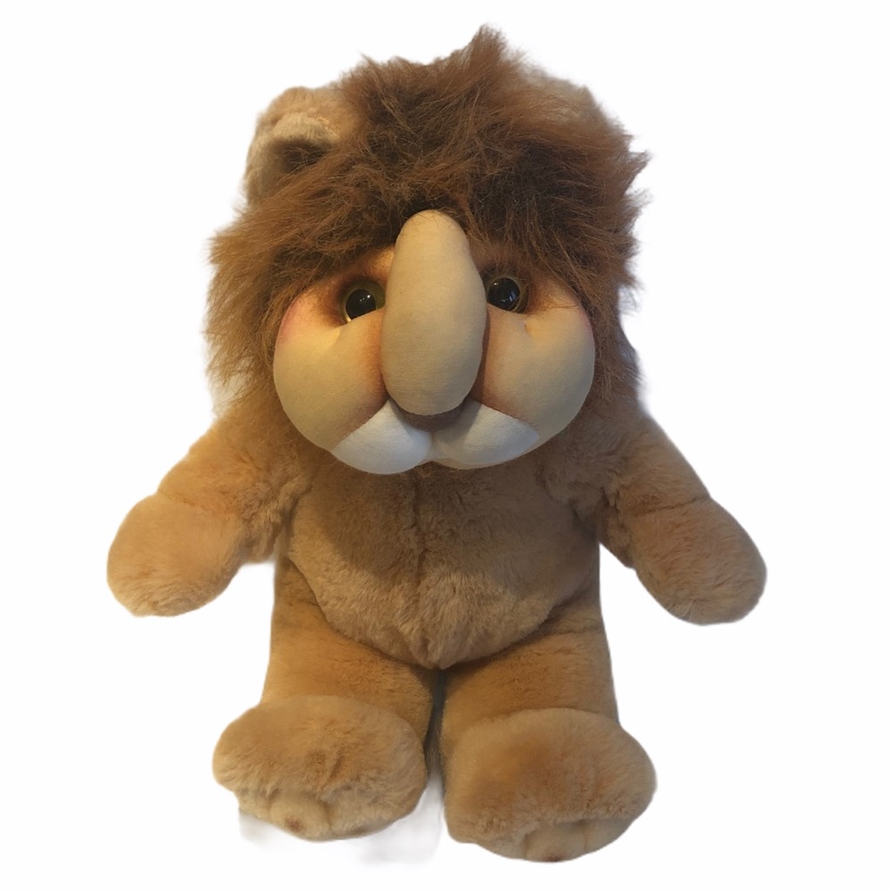 Vintage Dumplings Alien Squish Squishy Soft Monster Face Plush Lion 16” stuffed